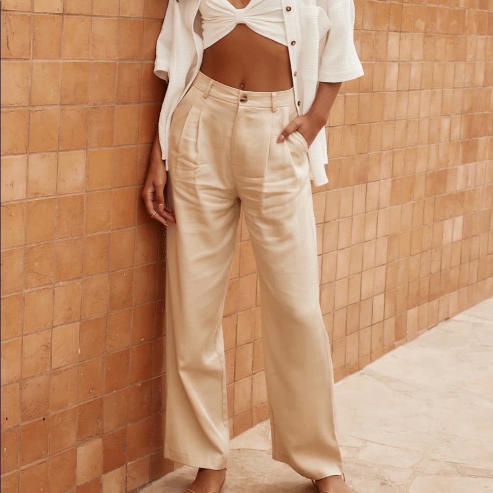 Jaxson Cream Wide Leg Trouser